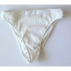 Hollister White Ribbed Bikini Bottom